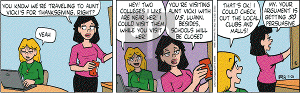 Luann on Thursday November 21, 2013 Comic Strip