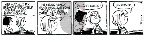 Peanuts on Monday May 18, 1987 Comic Strip