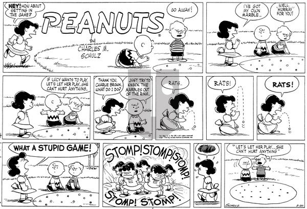 Peanuts on Sunday March 20, 1955 Comic Strip
