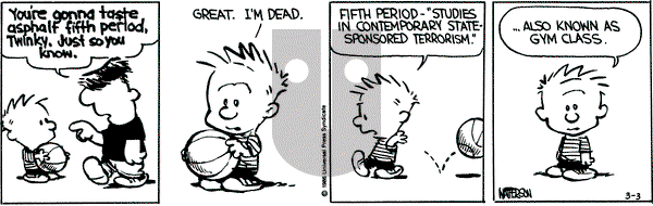Calvin and Hobbes on Monday March 3, 1986 Comic Strip
