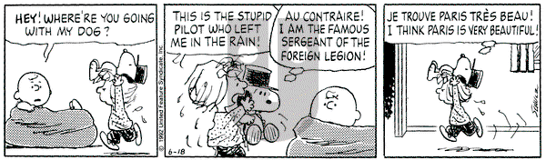Peanuts on Thursday June 18, 1992 Comic Strip