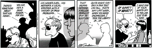 Doonesbury on Thursday April 13, 1995 Comic Strip
