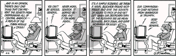 Doonesbury on Friday April 2, 1982 Comic Strip