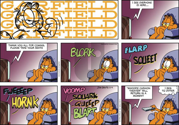 Garfield - Sunday November 4, 2012 Comic Strip
