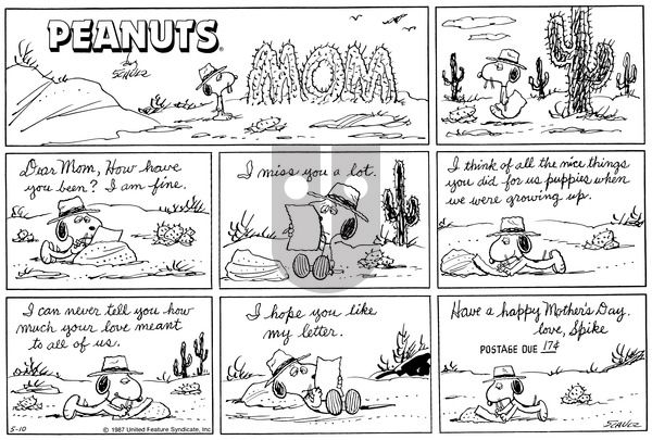 Peanuts on Sunday May 10, 1987 Comic Strip