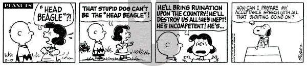 Peanuts on Tuesday February 17, 1970 Comic Strip