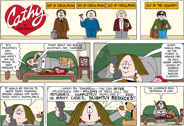 Cathy Classics - Sunday February 14, 1999 Comic Strip