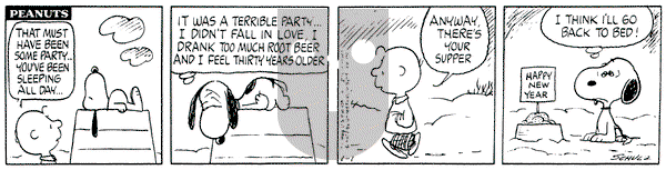 Peanuts on Saturday January 1, 1977 Comic Strip