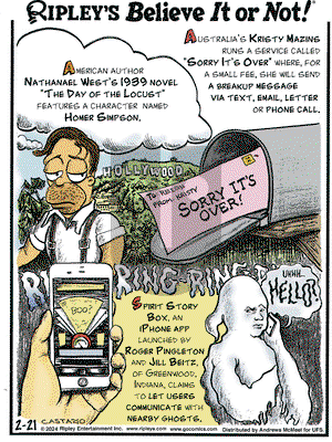 Ripley's Believe It or Not - Wednesday February 21, 2024 Comic Strip