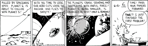 Calvin and Hobbes - Wednesday September 26, 1990 Comic Strip