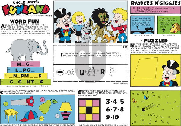Uncle Art's Funland on Sunday March 24, 2024 Comic Strip