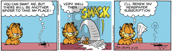 Garfield on Monday February 23, 2004 Comic Strip