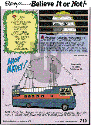 Ripley's Believe It or Not on Wednesday February 10, 2021 Comic Strip