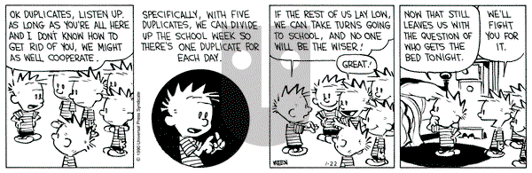 Calvin and Hobbes on Monday January 22, 1990 Comic Strip
