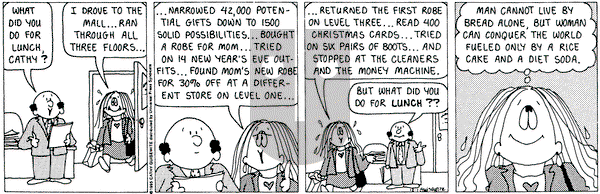 Cathy Classics on Friday December 1, 1995 Comic Strip