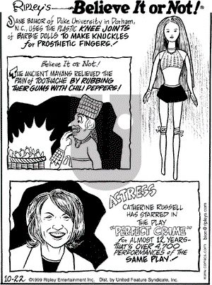 Ripley's Believe It or Not on Friday October 22, 1999 Comic Strip