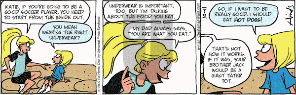 Cleats on Thursday October 11, 2007 Comic Strip