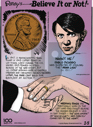 Ripley's Believe It or Not on Tuesday February 5, 2019 Comic Strip