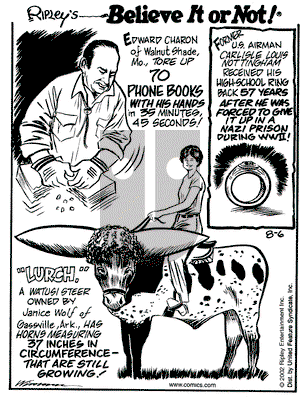 Ripley's Believe It or Not on Tuesday August 6, 2002 Comic Strip