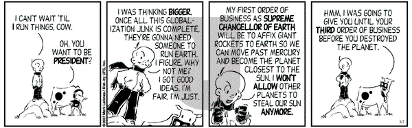 Cow and Boy Classics on Wednesday March 7, 2007 Comic Strip