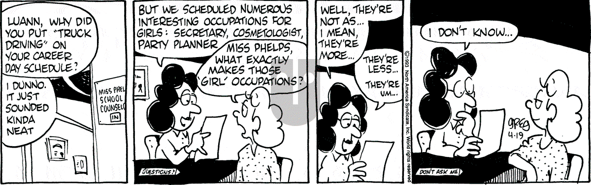 Luann - Monday April 19, 1993 Comic Strip