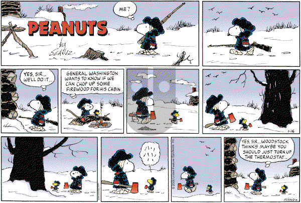 Peanuts - Sunday January 16, 2000 Comic Strip