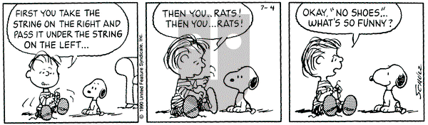 Peanuts on Wednesday July 4, 1990 Comic Strip