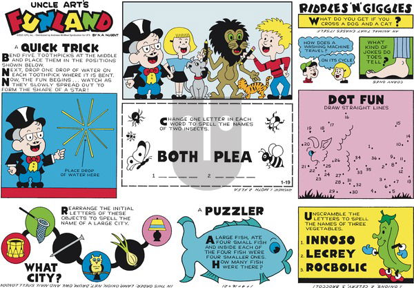 Uncle Art's Funland on Sunday January 19, 2025 Comic Strip