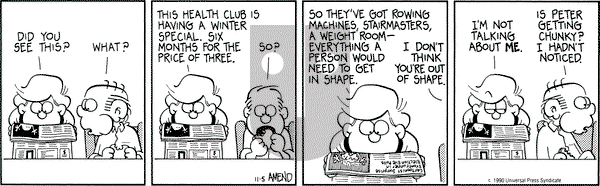 FoxTrot on Monday November 5, 1990 Comic Strip