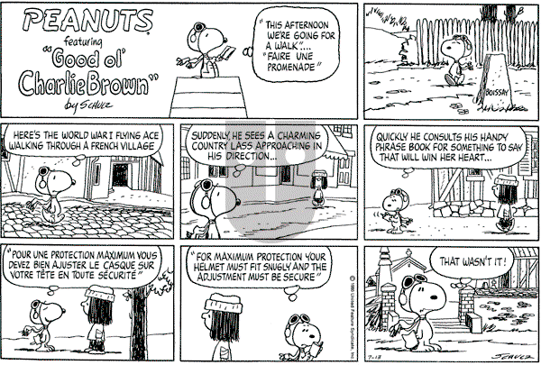Peanuts - Sunday July 13, 1980 Comic Strip