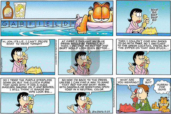 Garfield on Sunday May 25, 2008 Comic Strip