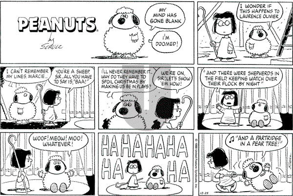 Peanuts - Sunday December 25, 1988 Comic Strip