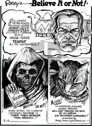 Ripley's Believe It or Not on Tuesday September 13, 2005 Comic Strip
