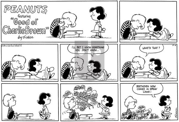 Peanuts on Sunday August 16, 1970 Comic Strip