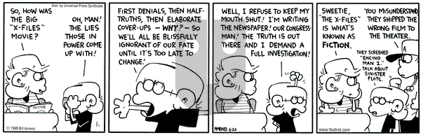 FoxTrot on Saturday June 20, 1998 Comic Strip