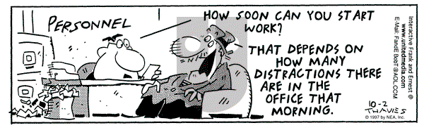 Frank and Ernest on Thursday October 2, 1997 Comic Strip