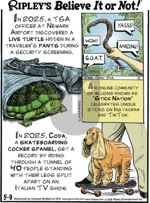 Ripley's Believe It or Not on Friday May 9, 2025 Comic Strip