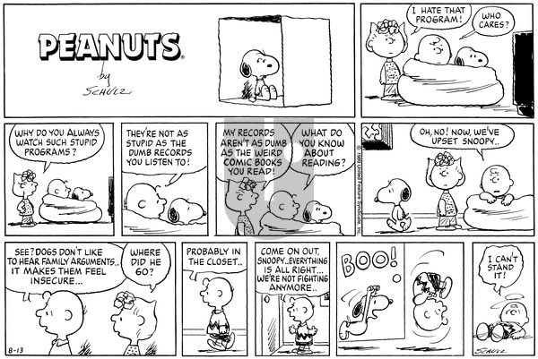 Peanuts on Sunday August 13, 1989 Comic Strip