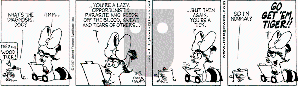 Over the Hedge on Wednesday November 26, 1997 Comic Strip