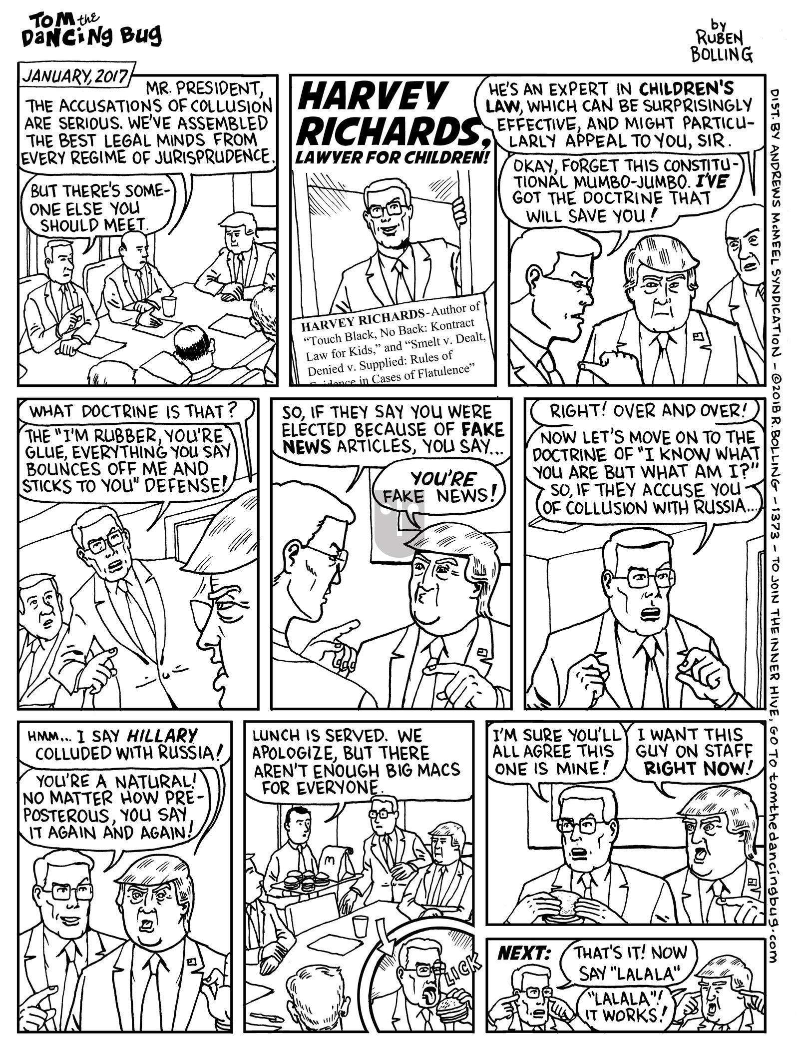 Tom the Dancing Bug - Monday January 29, 2018 Comic Strip