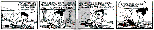 Peanuts on Saturday October 16, 1954 Comic Strip