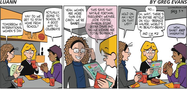 Luann on Sunday March 7, 2010 Comic Strip