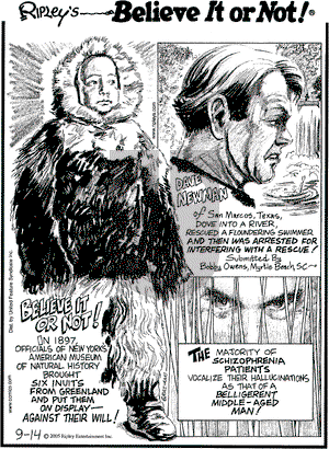 Ripley's Believe It or Not on Wednesday September 14, 2005 Comic Strip