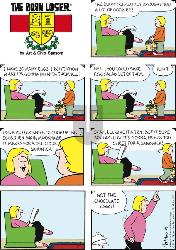 The Born Loser on Sunday March 31, 2013 Comic Strip