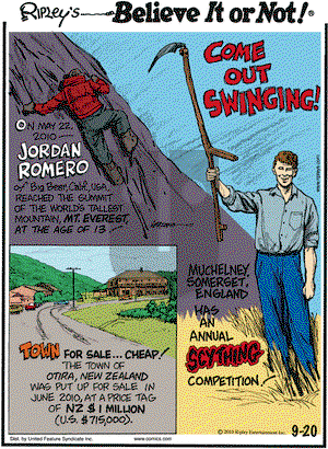 Ripley's Believe It or Not on Monday September 20, 2010 Comic Strip