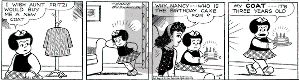 Nancy - Tuesday January 6, 1948 Comic Strip