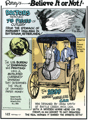Ripley's Believe It or Not on Friday January 22, 2010 Comic Strip