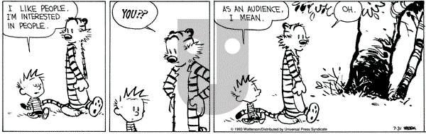 Calvin and Hobbes on Saturday July 31, 1993 Comic Strip