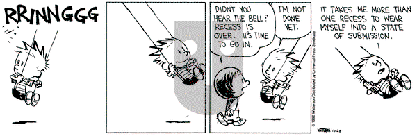 Calvin and Hobbes on Wednesday October 28, 1992 Comic Strip