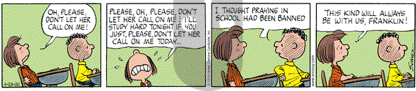 Peanuts on Friday April 28, 2000 Comic Strip